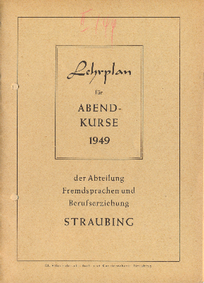 1949 "Lehrplan für die Abendkurse"