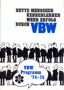1974/1975 "Nette Menschen kennenlernen - mehr Erfolg durch VBW" Städtisches Volksbildungswerk Straubing