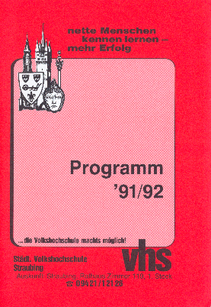 1991/1992 "Programm vhs" Städt. Volkshochschule Straubing